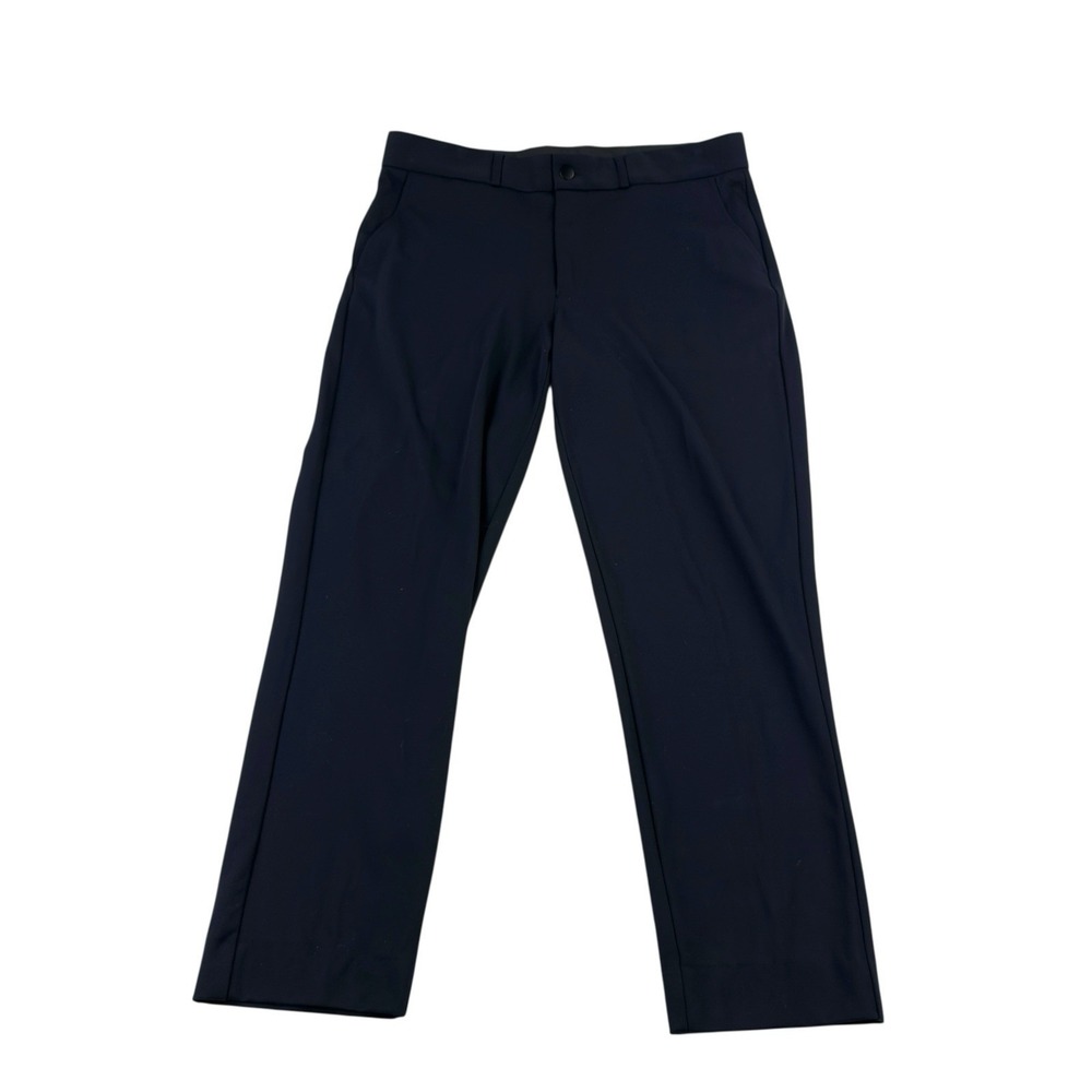 State & Liberty Navy Blue Athletic Fit 4-Way Stretch Flat Front Pants Mens 33x28